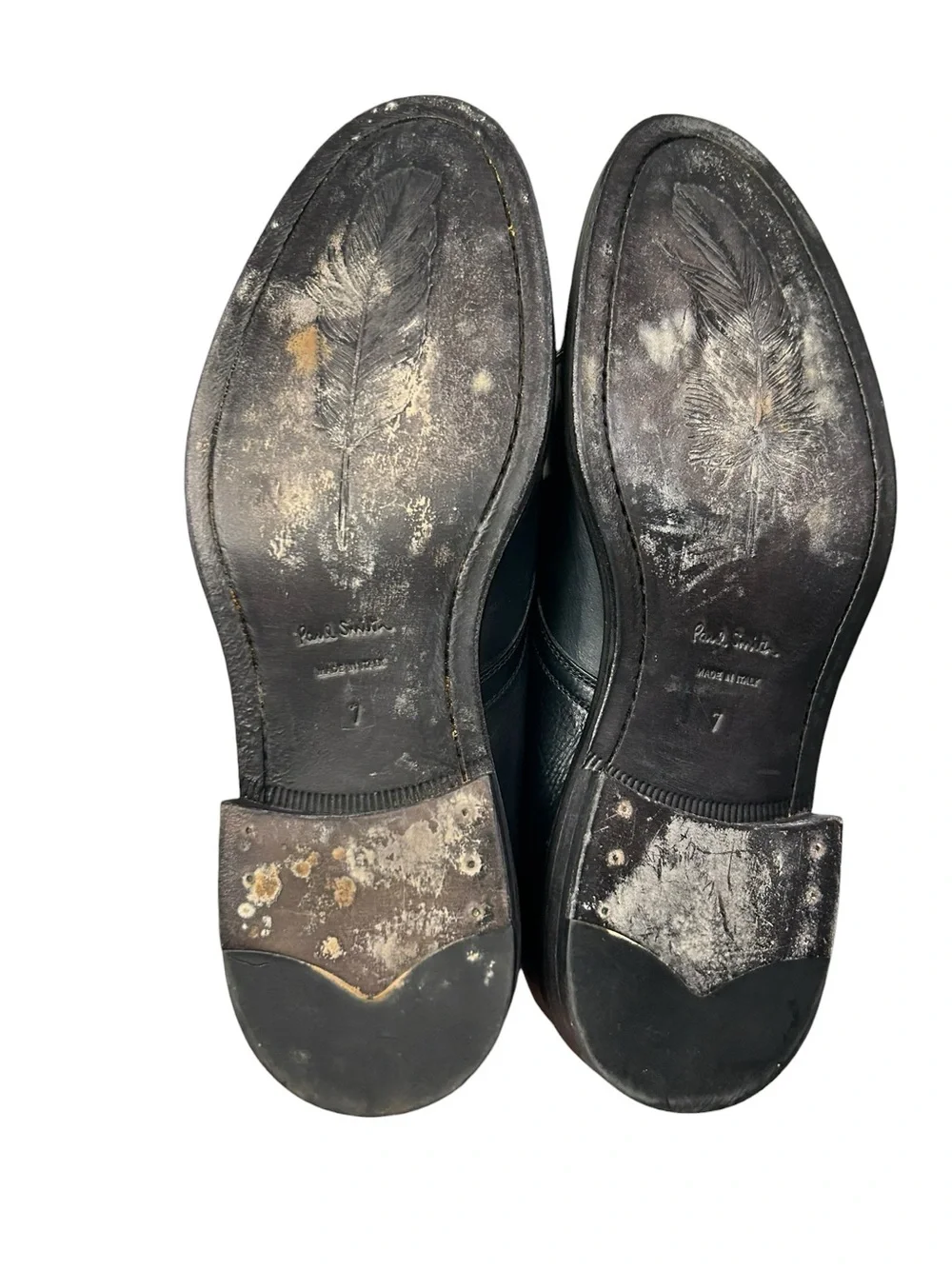 Paul Smith Black Leather Cap-Toe Derby Oxford Shoes Men’s 7 Italian Dress Formal